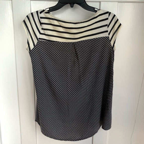 Striped Anthropologie tee with contrast fabric XS - Picture 4 of 6